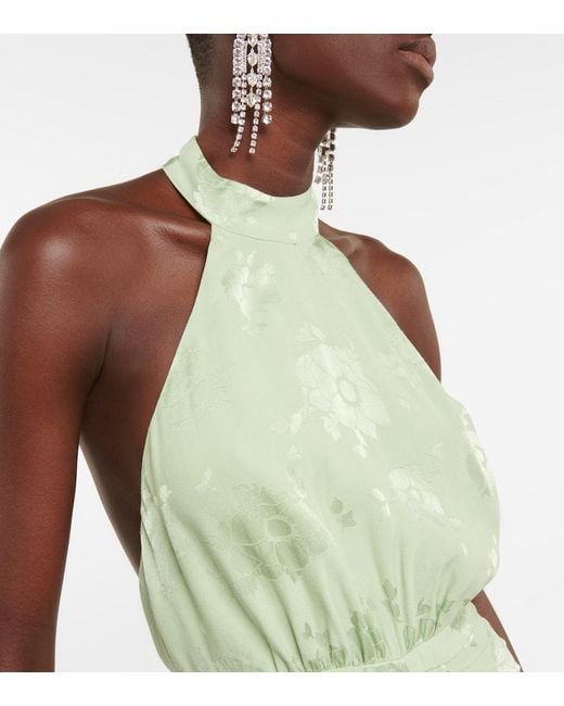 Vestido Kendra Con Cuello Halter Floral Rixo de color Green