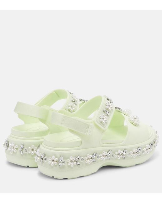 Simone Rocha Green X Crocs Embellished Platform Sandals