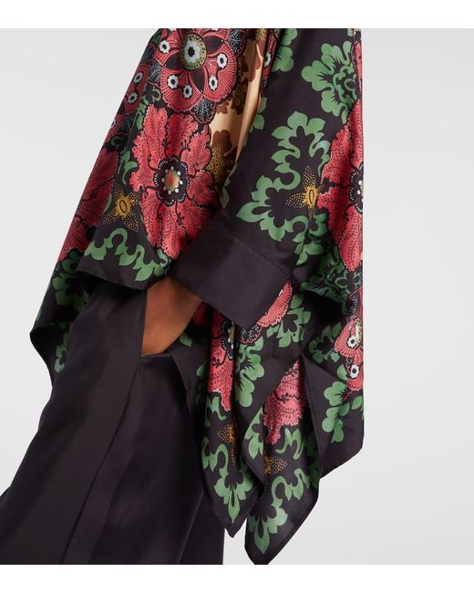 LaDoubleJ Red Foulard Printed Silk Twill Shirt