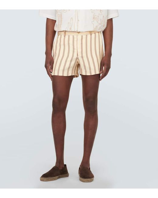 Shorts a rayas King & Tuckfield de hombre de color Natural