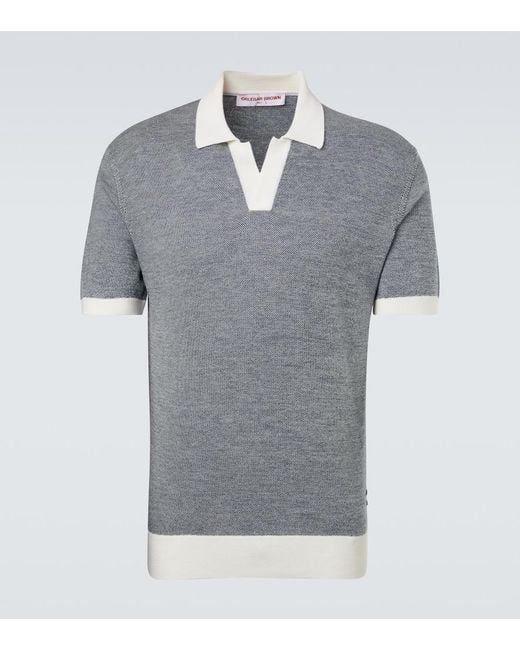 Orlebar Brown Gray Horton Wool And Cotton Polo Shirt for men
