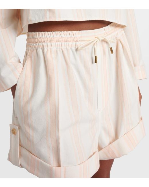 Chloé Natural Striped Shorts