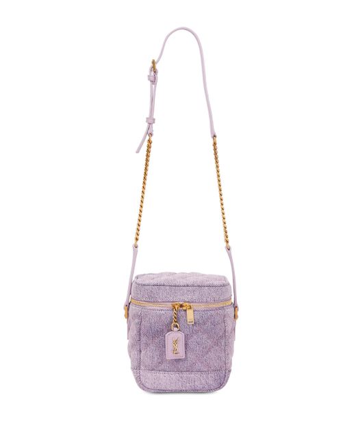 Saint Laurent Purple Vanity 80's Quilted Denim Shoulder Bag