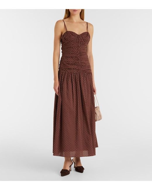 Posse Brown Edie Polka-Dot Maxi Dress