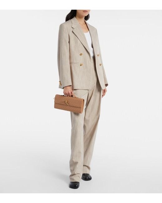 Bottega Veneta Brown Andiamo Intrecciato Leather Clutch