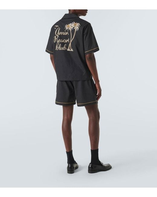 Amiri Black Resort Club Embroidered Shirt for men