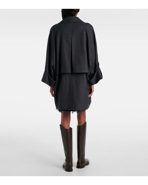 Brunello Cucinelli Black Oversized Wool Coat