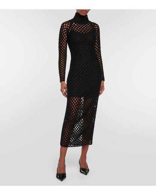 Alaïa Black Sheer Net Gown