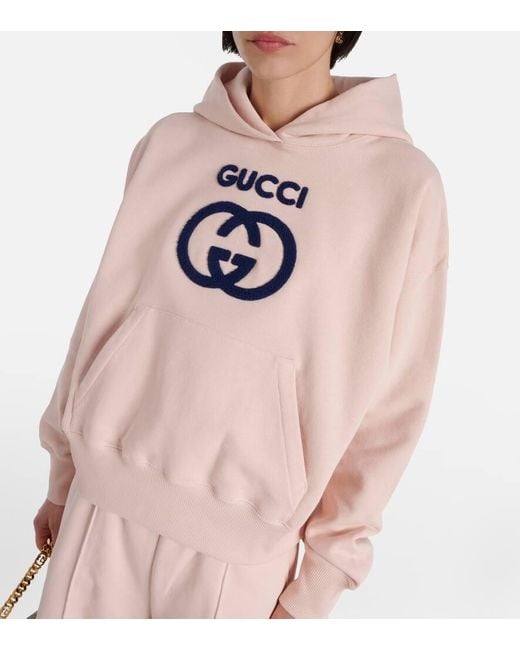 Gucci Pink Hoodie GG aus Baumwoll-Jersey