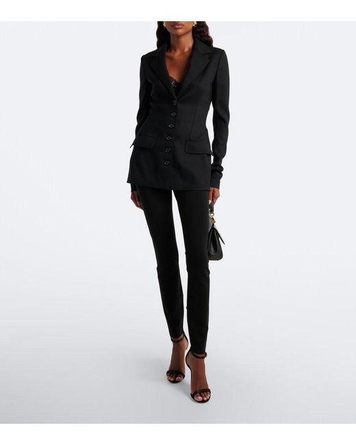 Dolce & Gabbana Black Wool-Blend Blazer