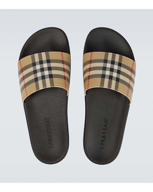 Burberry Slippers Vintage Check in Natural für Herren