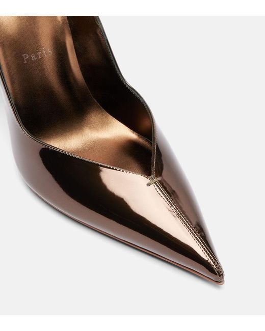 Christian Louboutin Brown Erozee 100 Patent Leather Pumps