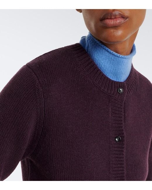 Jardin Des Orangers Purple Virgin Wool And Cashmere Cardigan