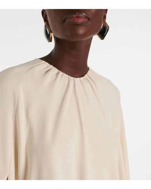 Tom Ford Natural Asymmetric Silk-Blend Cady Kaftan