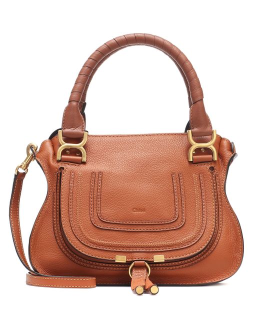 Chloé Brown Chloe Marcie Small Leather Tote