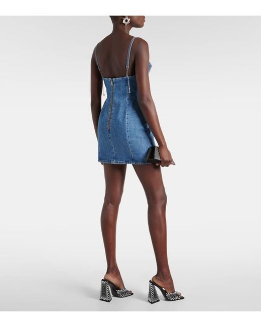 Vestido de 'Copa embellecida de cristal de área' Area de color Blue