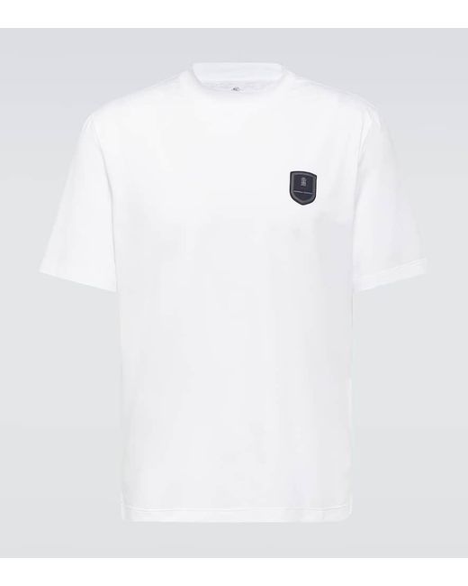 T-shirt con ricamo di Brunello Cucinelli in White da Uomo