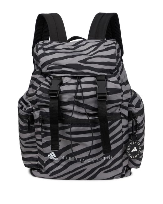 adidas By Stella McCartney Zebra-print Backpack in Black | Lyst