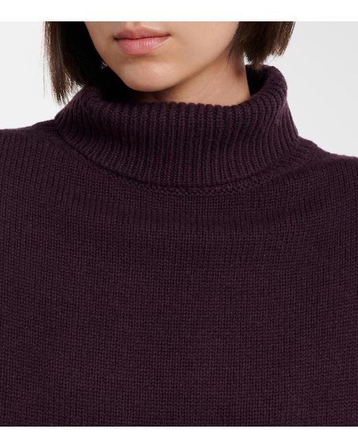 Jardin Des Orangers Purple Turtleneck Wool And Cashmere Sweater Vest