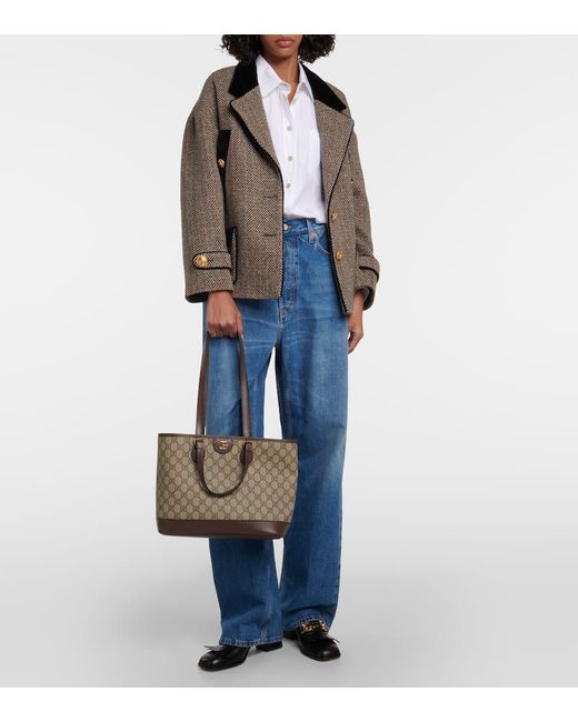 Gucci Gray Ophidia GG Mini Tote Bag