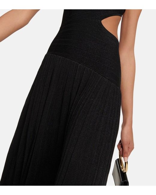 Zimmermann Black One-Shoulder Knit Midi Dress