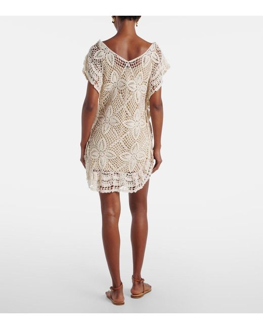 Anna Kosturova Natural Crochet Cotton Beach Dress