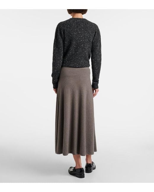 The Row Brown Masini Cashmere Midi Skirt
