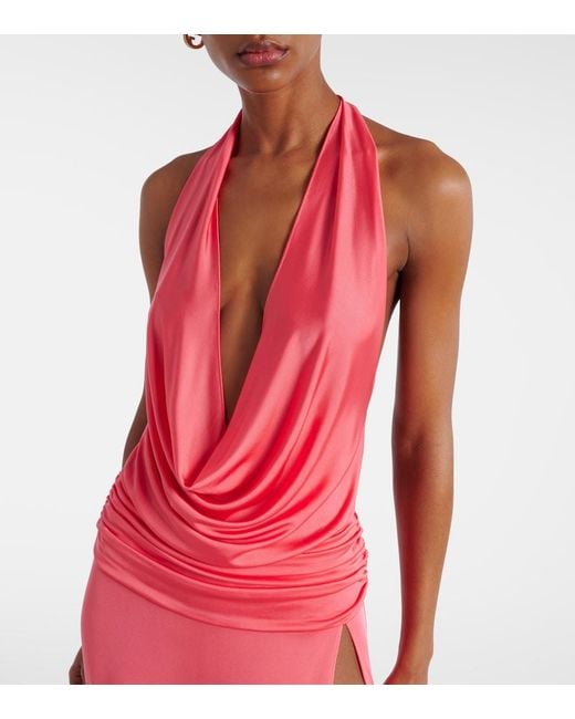 The New Arrivals Ilkyaz Ozel Pink Robe Tanit Aus Satin