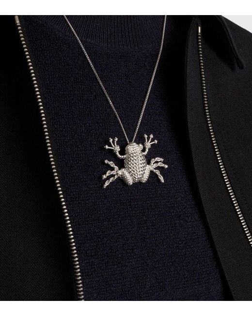 Loewe White Frog Pendant Necklace