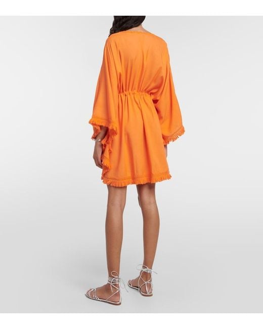 Melissa Odabash Orange Isabelle Embroidered Minidress