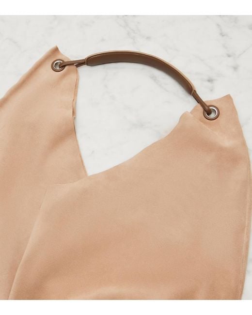 The Row Natural Bindle Three Suede Shoulder Bag