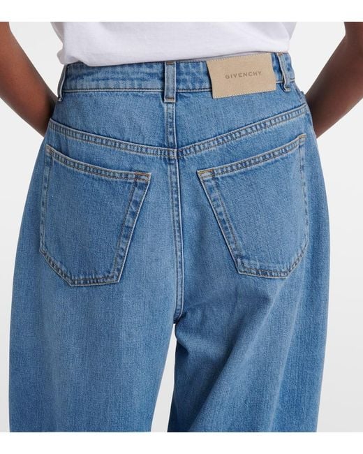 Givenchy Blue Cocoon High-Rise Barrel-Leg Jeans