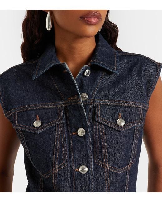 Sportmax Blue Farfalla Denim Midi Dress