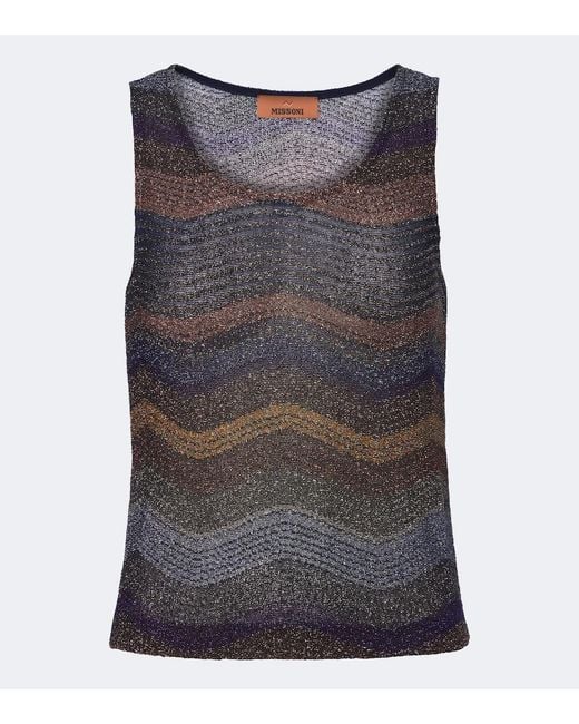 Missoni Gray Wave Lame Top