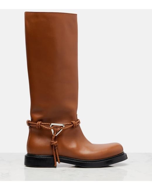 Bottega Veneta Brown James Leather Knee-High Boots