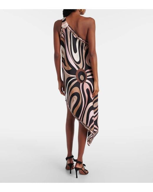 Emilio Pucci White Minikleid Marmo Aus Seide