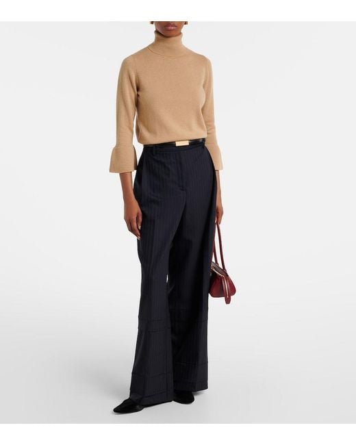 Jardin Des Orangers Natural Turtleneck Wool And Cashmere Sweater