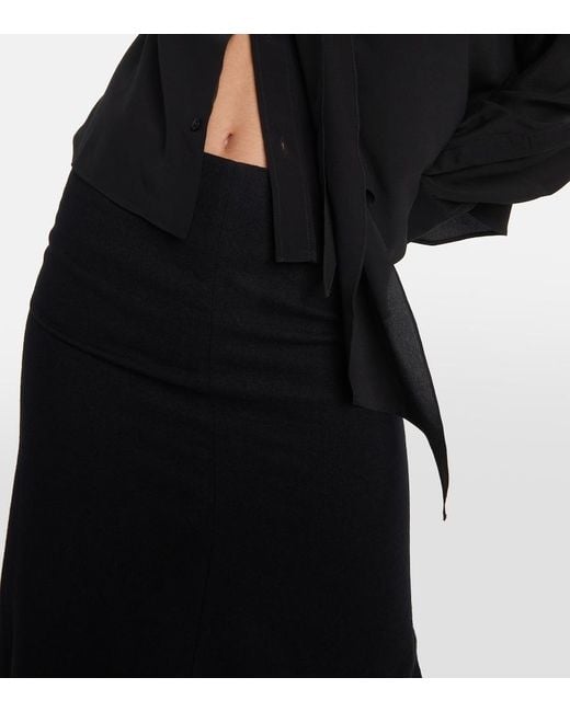 Ann Demeulemeester Black Virgin Wool Maxi Skirt
