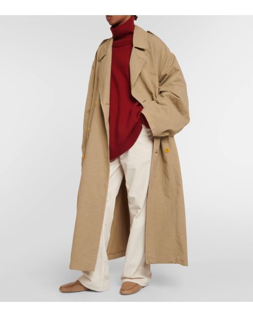 The Row Natural Montrose Cotton And Linen Trench Coat