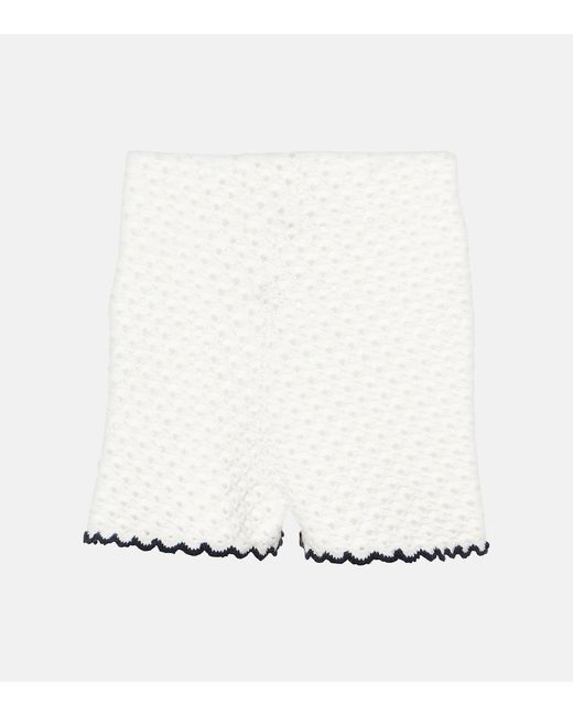 Short Taille Haute Halliday En Maille Pointelle Zimmermann en coloris White