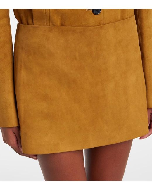 Khaite Natural Jett Suede Miniskirt