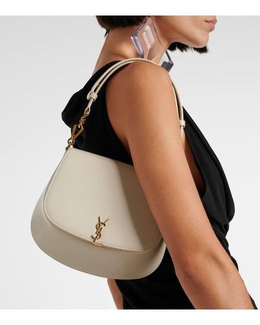 Saint Laurent White Voltaire Leather Shoulder Bag
