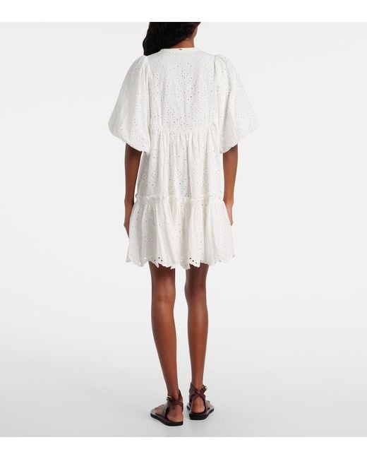 Poupette White Cruz Broderie Anglaise Cotton Minidress