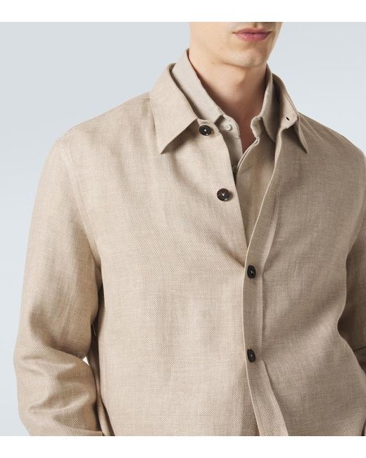 Zegna Natural Cashmere, Linen, And Silk Overshirt for men