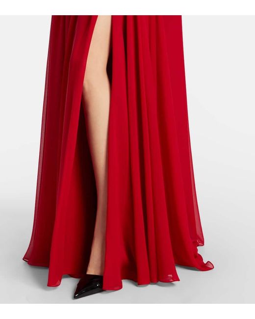 Elie Saab Red Silk Bustier Gown