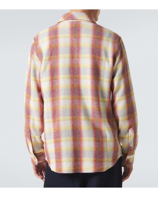 God's True Cashmere Pink Rose Blume Cashmere Shirt With Sunstone for men
