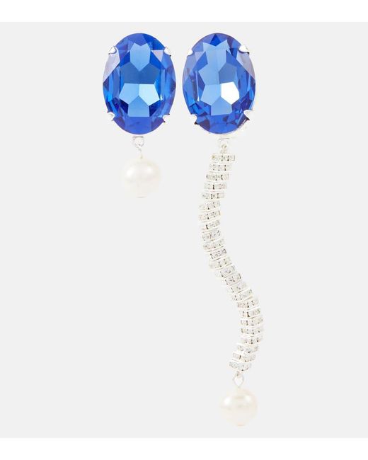 Orecchini pendenti con cristalli e perle di Magda Butrym in Blue