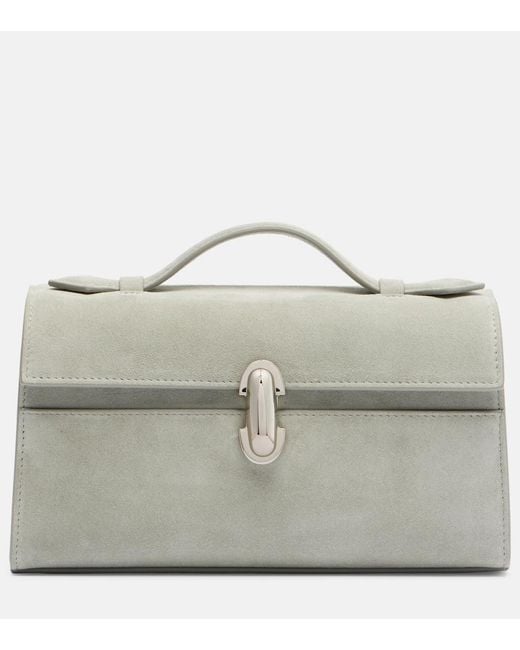 SAVETTE Metallic Symmetry Suede Tote Bag