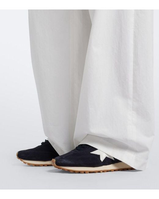 Golden Goose Deluxe Brand Blue Running Marathon Suede Sneakers