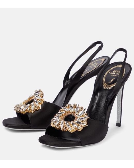 Rene Caovilla Black Amanda Sandals